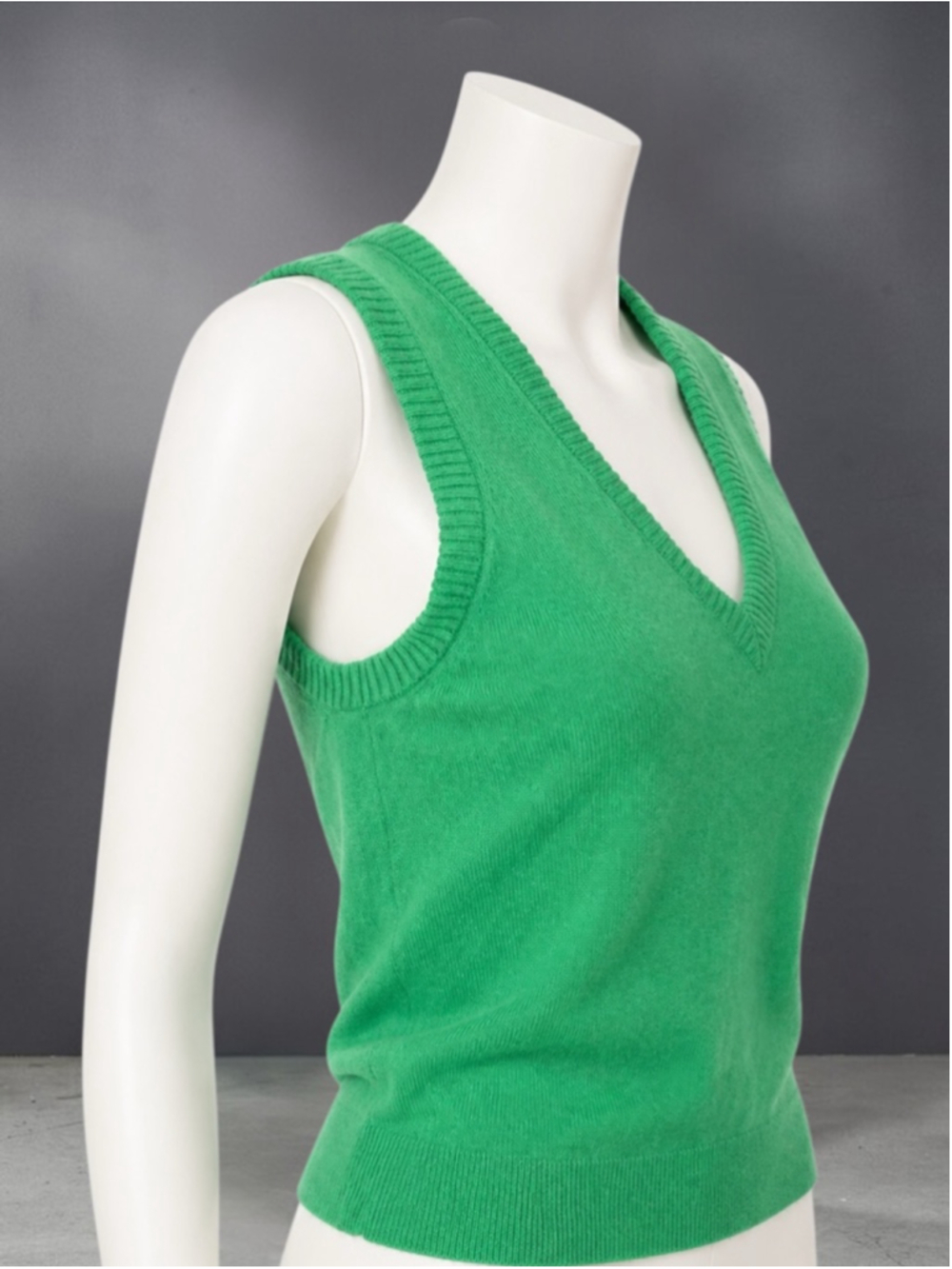 J.Crew Green 100% Cashmere V-Neck Sweater Vest – Size Small - Picture 7 of 15